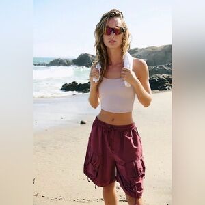 NWOT Free People Movement In A Cinch Shorts In Sour Cherry